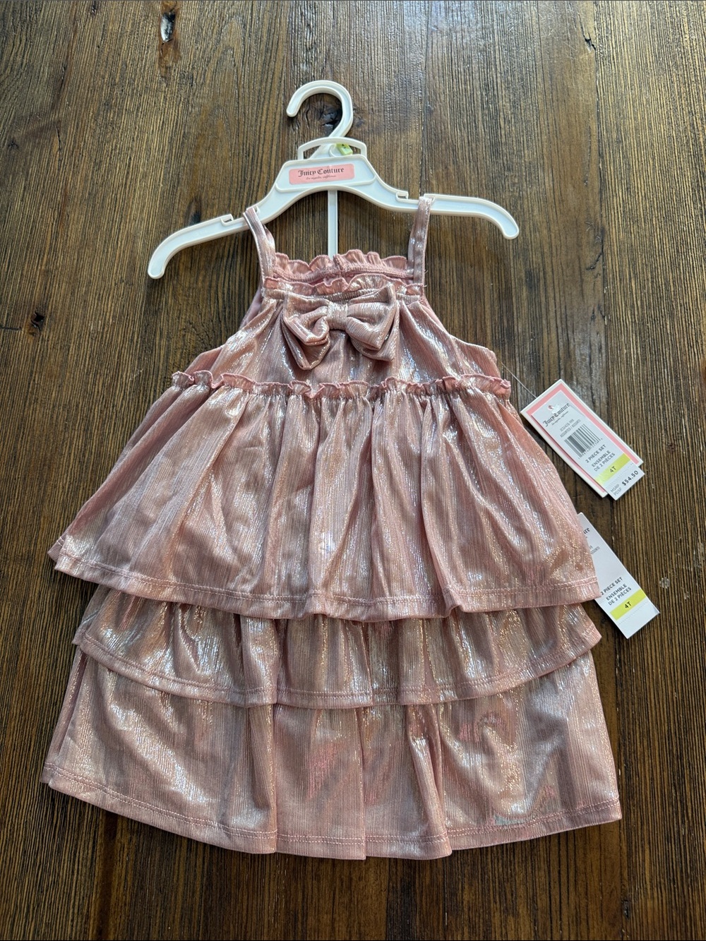 Juicy Couture Shimmery Rose Pink Girls' Two-Piece Dress Set